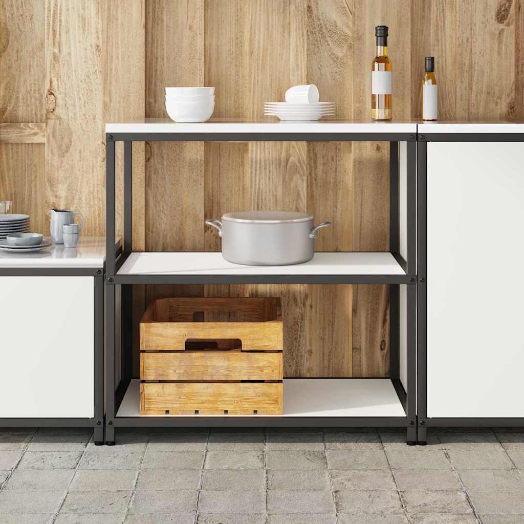 Mensola per il deposito in cucina Bianco Acciaio