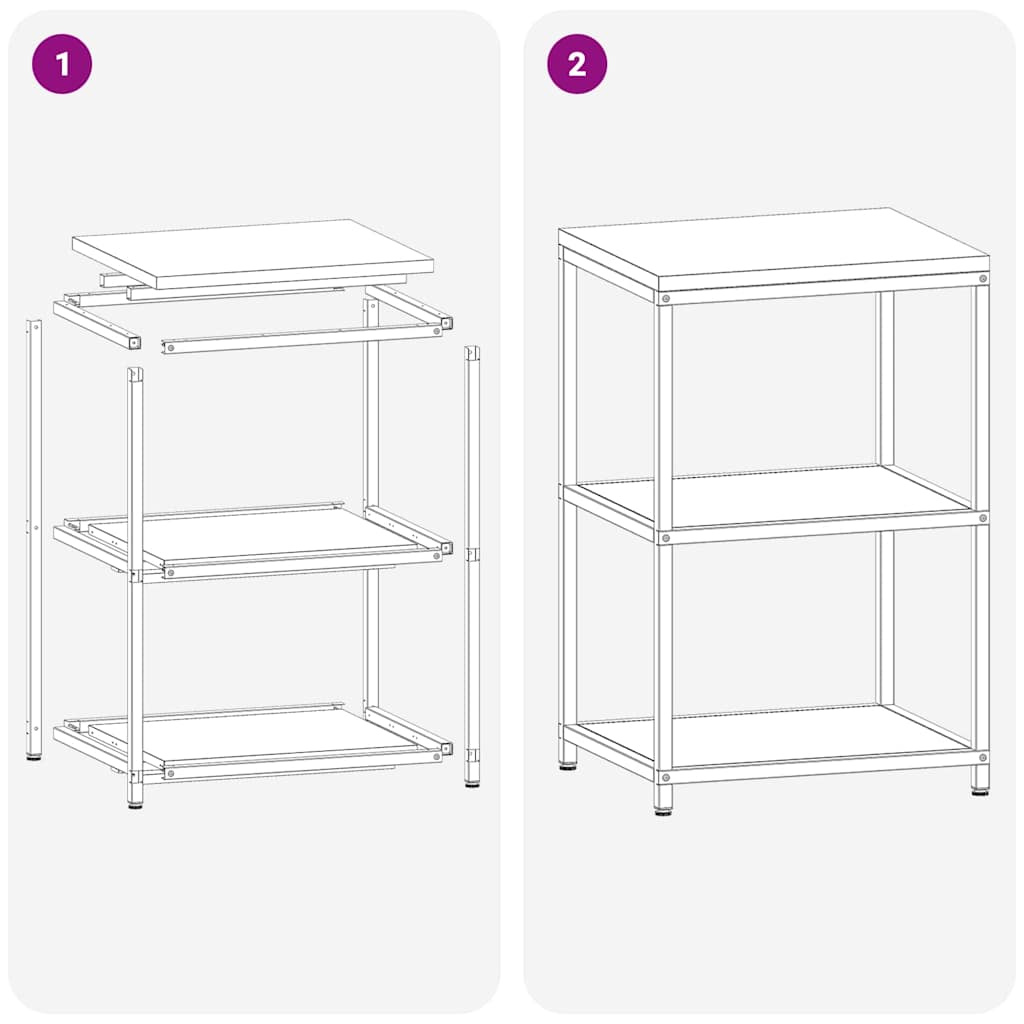 Stoccaggio in cucina HATTEM Bianco 60 x 50 x 92 cm Acciaio | homemem39