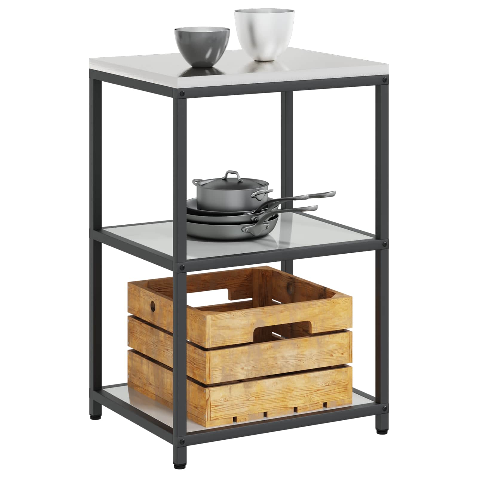Stoccaggio in cucina HATTEM Argento 60 x 50 x 92 cm Acciaio | homemem39