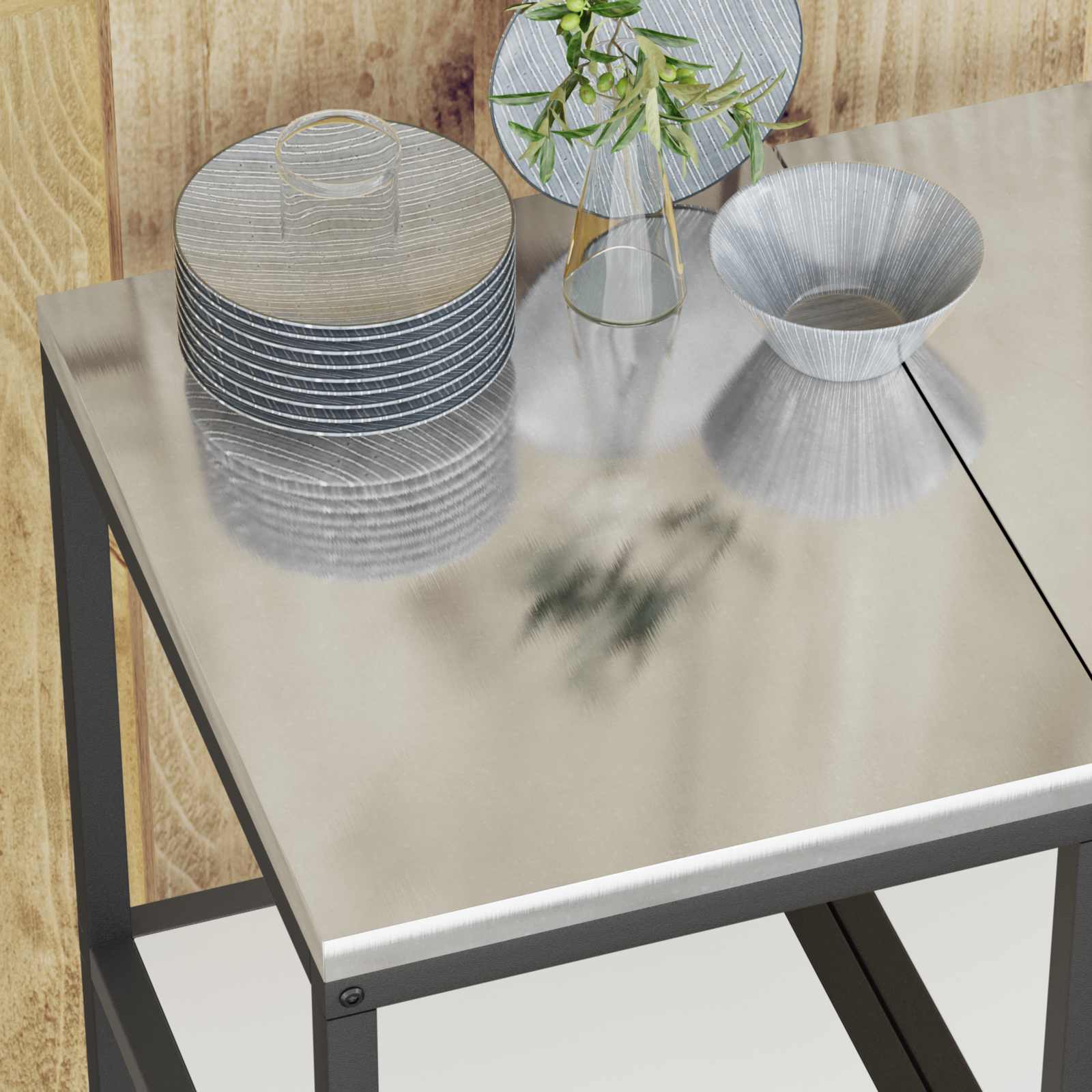 Stoccaggio in cucina HATTEM Bianco 40 x 50 x 92 cm Acciaio | homemem39