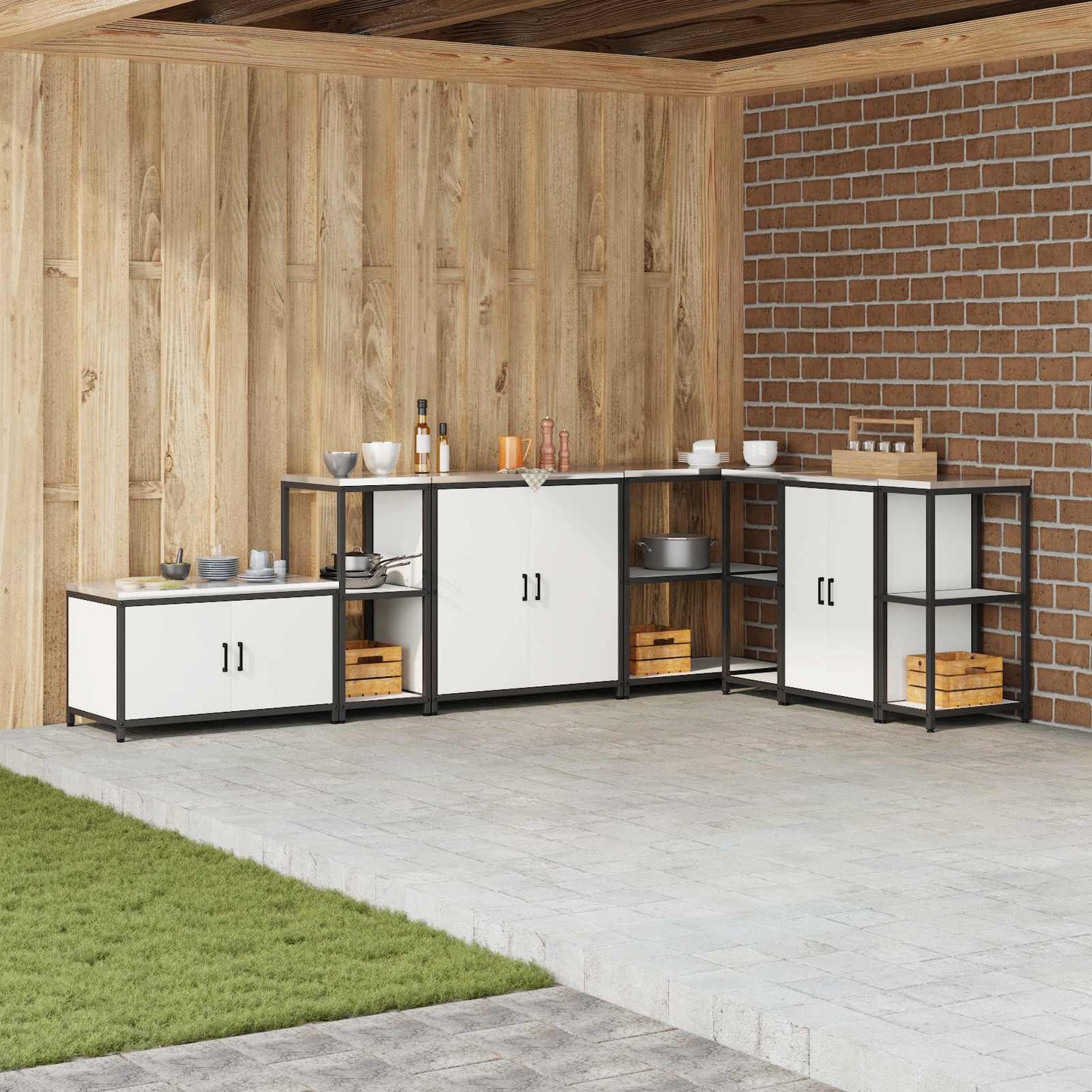 Stoccaggio in cucina HATTEM Bianco 40 x 50 x 92 cm Acciaio | homemem39