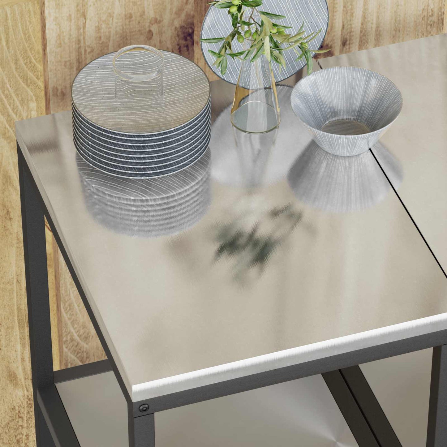 Stoccaggio in cucina HATTEM Argento 40 x 50 x 92 cm Acciaio | homemem39
