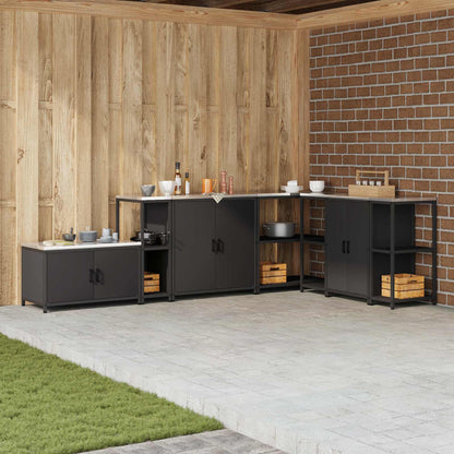 Stoccaggio in cucina HATTEM Nero 30 x 50 x 92 cm Acciaio | homemem39