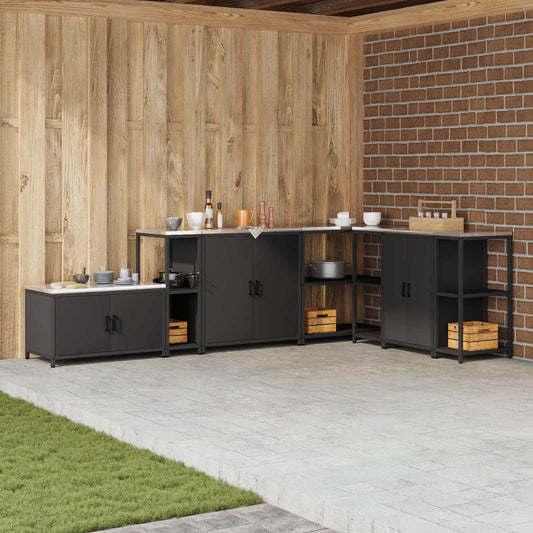 Stoccaggio in cucina HATTEM Nero 30 x 50 x 92 cm Acciaio | homemem39