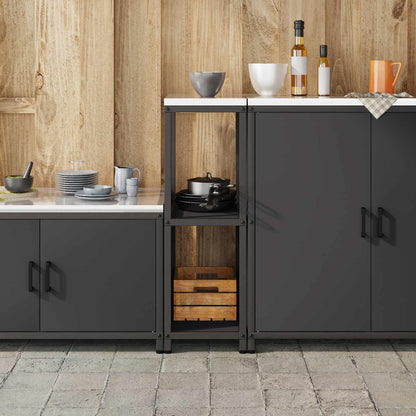 Stoccaggio in cucina HATTEM Nero 30 x 50 x 92 cm Acciaio | homemem39