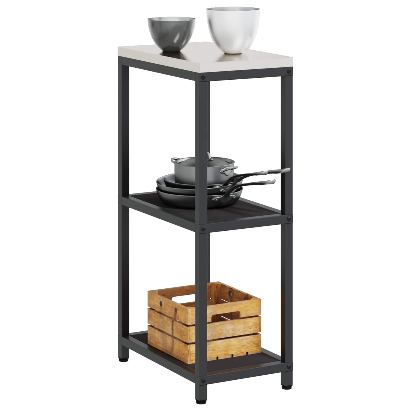 Stoccaggio in cucina HATTEM Nero 30 x 50 x 92 cm Acciaio | homemem39