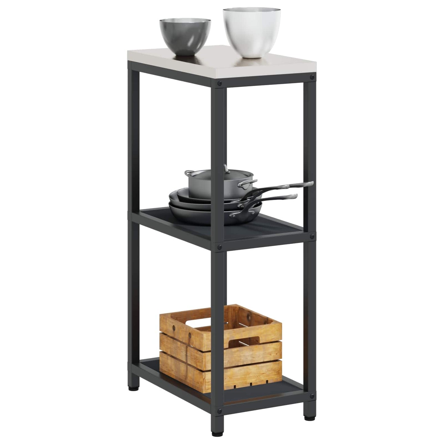 Stoccaggio in cucina HATTEM Antracite 30 x 50 x 92 cm Acciaio | homemem39