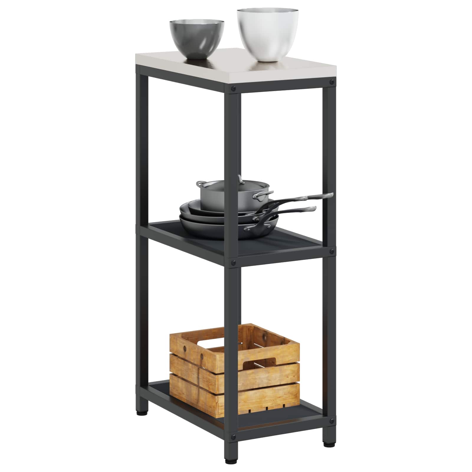Stoccaggio in cucina HATTEM Antracite 30 x 50 x 92 cm Acciaio | homemem39