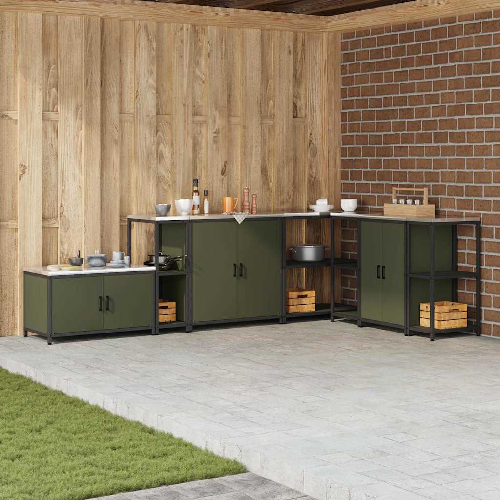 Stoccaggio in cucina HATTEM Verde Oliva 30 x 50 x 92 cm Acciaio | homemem39