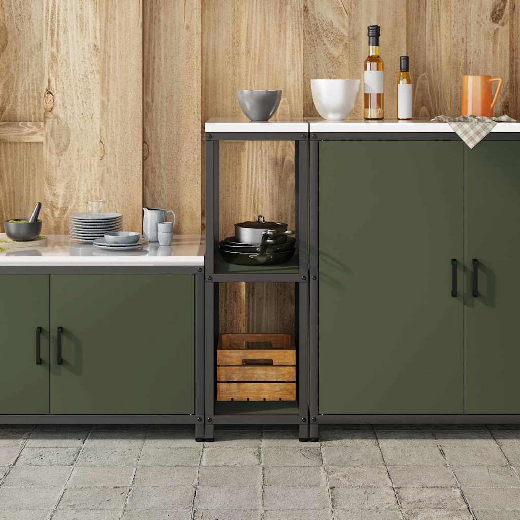 Stoccaggio in cucina HATTEM Verde Oliva 30 x 50 x 92 cm Acciaio | homemem39