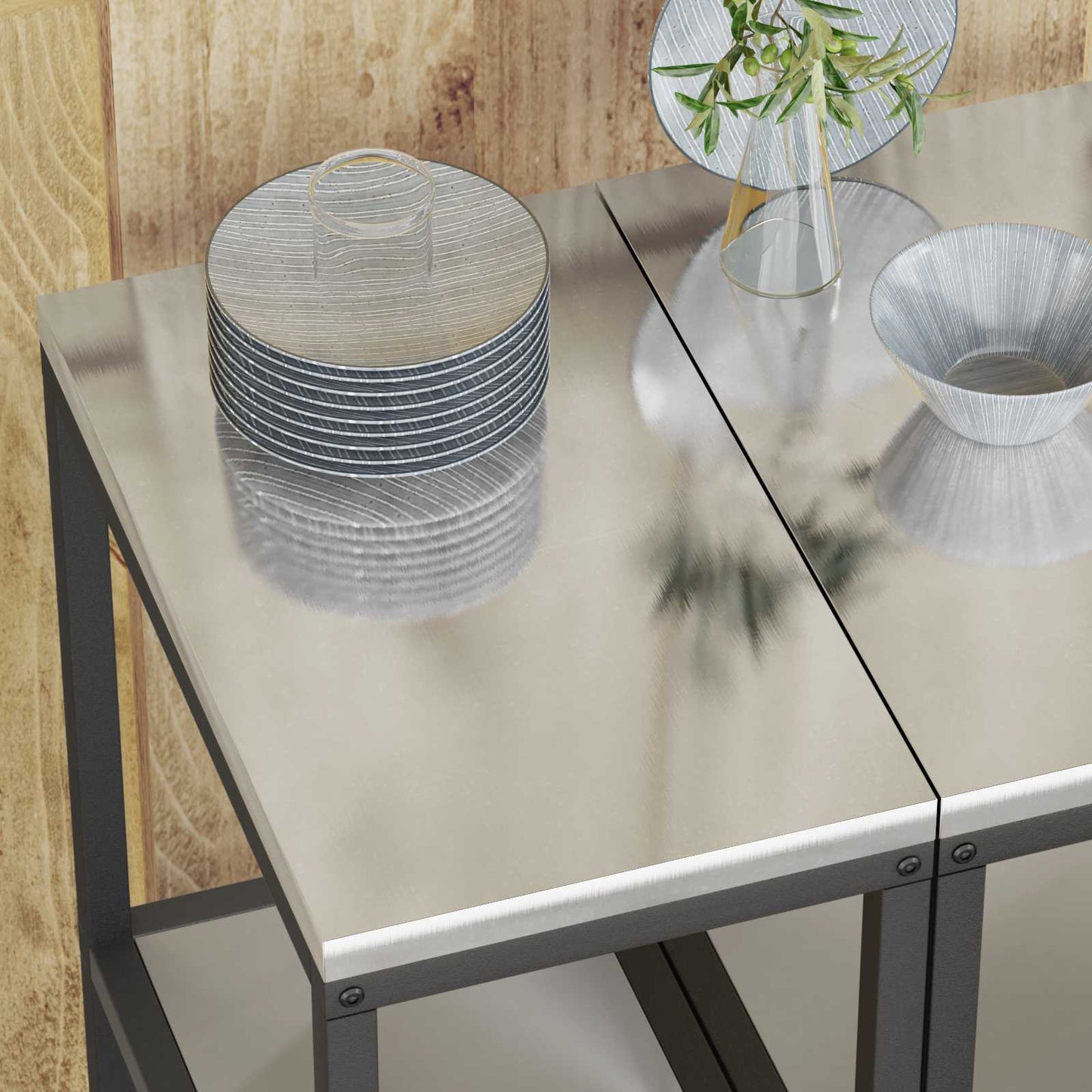 Stoccaggio in cucina HATTEM Argento 30 x 50 x 92 cm Acciaio | homemem39