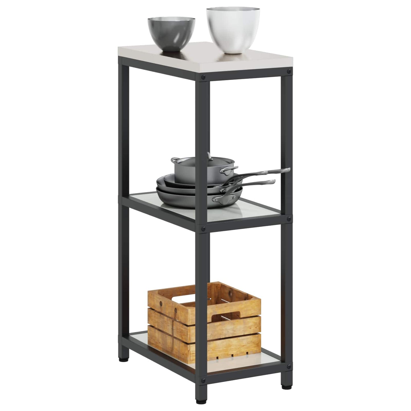 Stoccaggio in cucina HATTEM Argento 30 x 50 x 92 cm Acciaio | homemem39