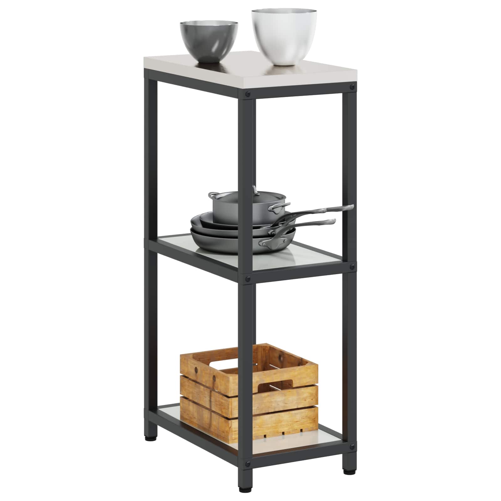 Stoccaggio in cucina HATTEM Argento 30 x 50 x 92 cm Acciaio | homemem39