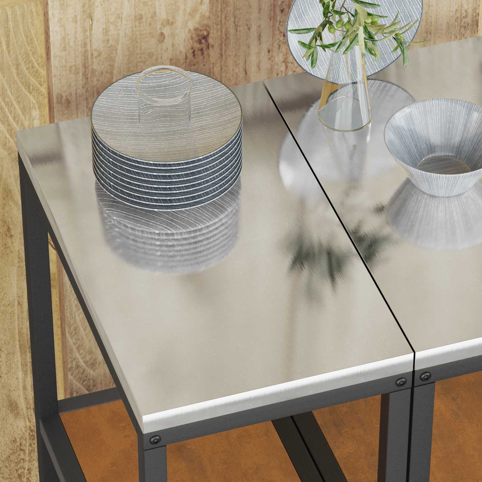 Stoccaggio in cucina HATTEM Ruggine 30 x 50 x 92 cm Acciaio | homemem39