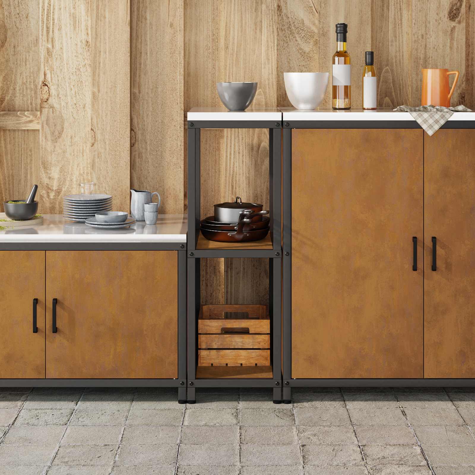 Stoccaggio in cucina HATTEM Ruggine 30 x 50 x 92 cm Acciaio | homemem39