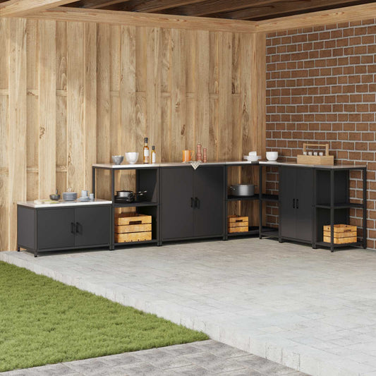 Stoccaggio in cucina HATTEM Nero 90 x 50 x 92 cm Acciaio | homemem39