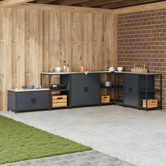 Stoccaggio in cucina HATTEM Antracite 90 x 50 x 92 cm Acciaio | homemem39