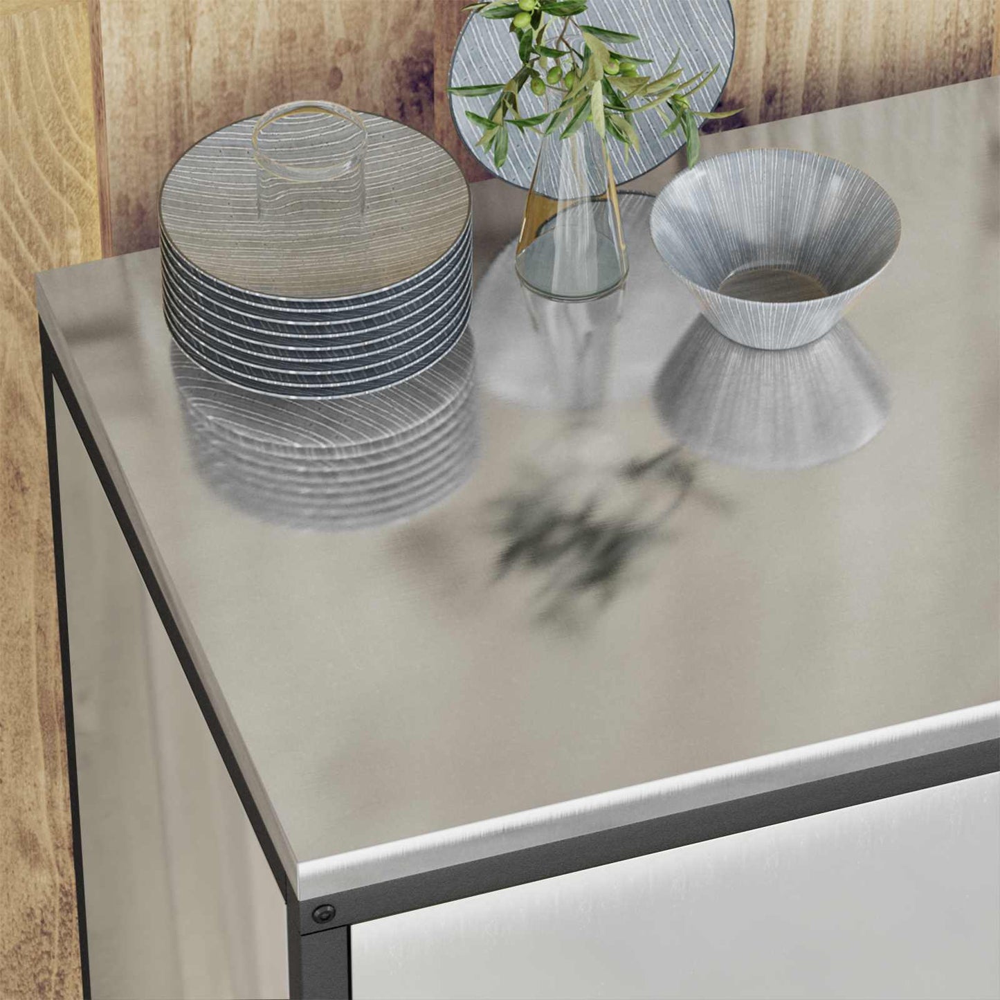 Stoccaggio in cucina HATTEM Argento 90 x 50 x 92 cm Acciaio | homemem39
