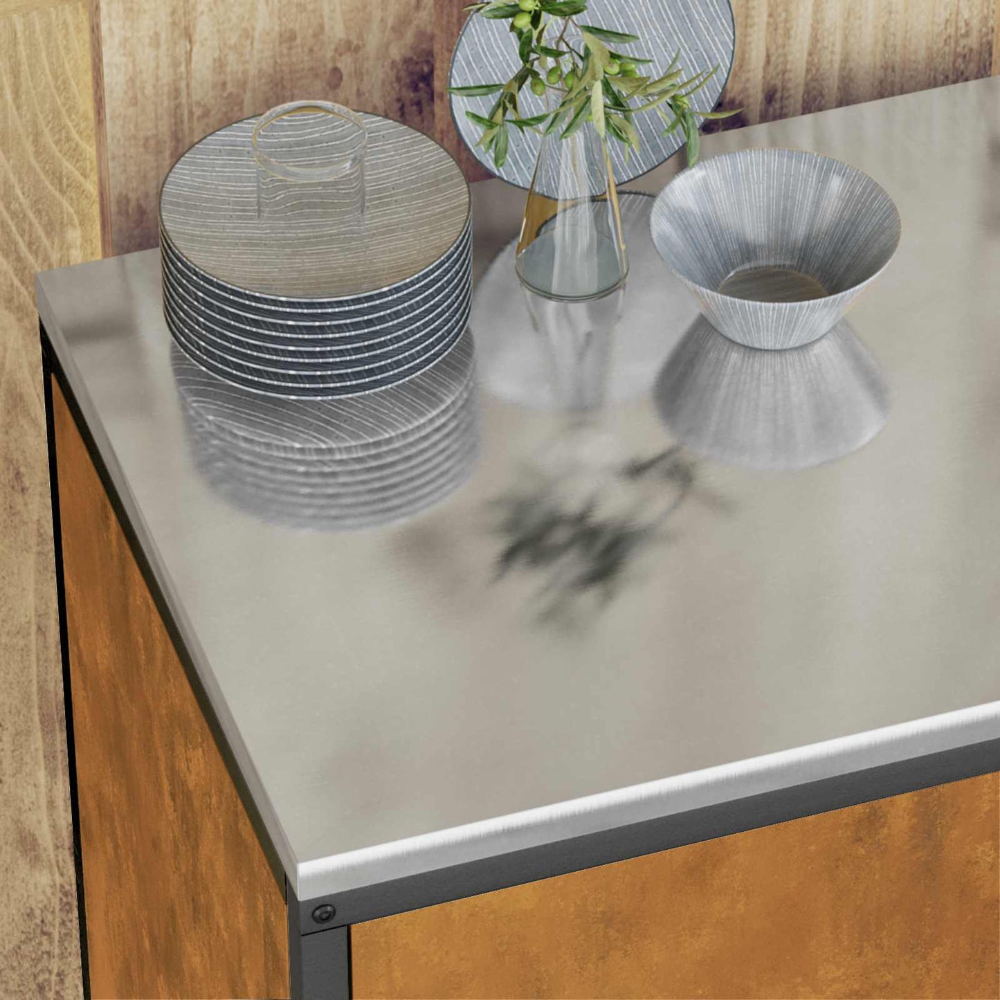 Stoccaggio in cucina HATTEM Ruggine 90 x 50 x 92 cm Acciaio | homemem39