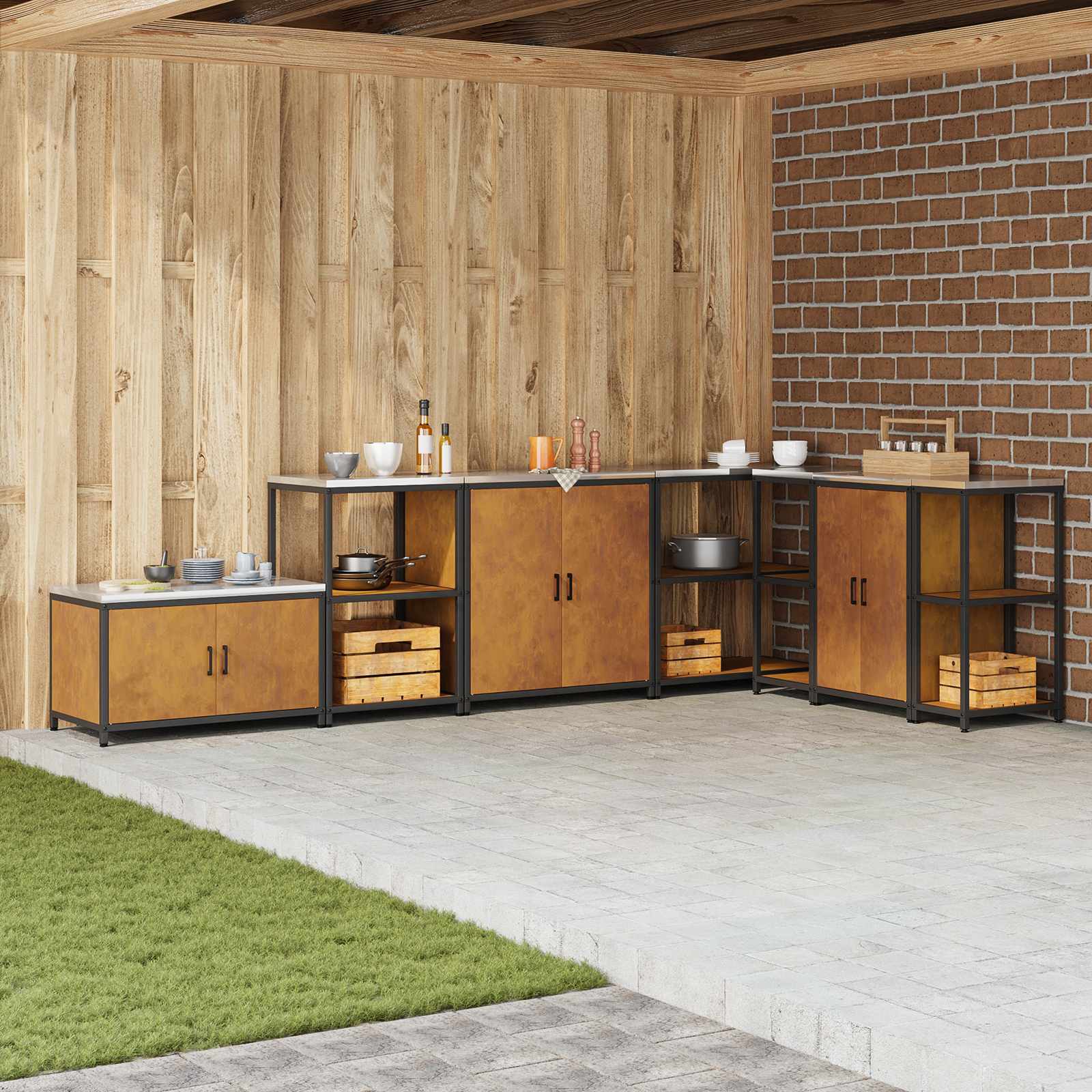 Stoccaggio in cucina HATTEM Ruggine 90 x 50 x 92 cm Acciaio | homemem39
