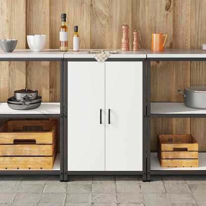 Armadietto per Stoccaggio in Cucina con porta Bianco Acciaio