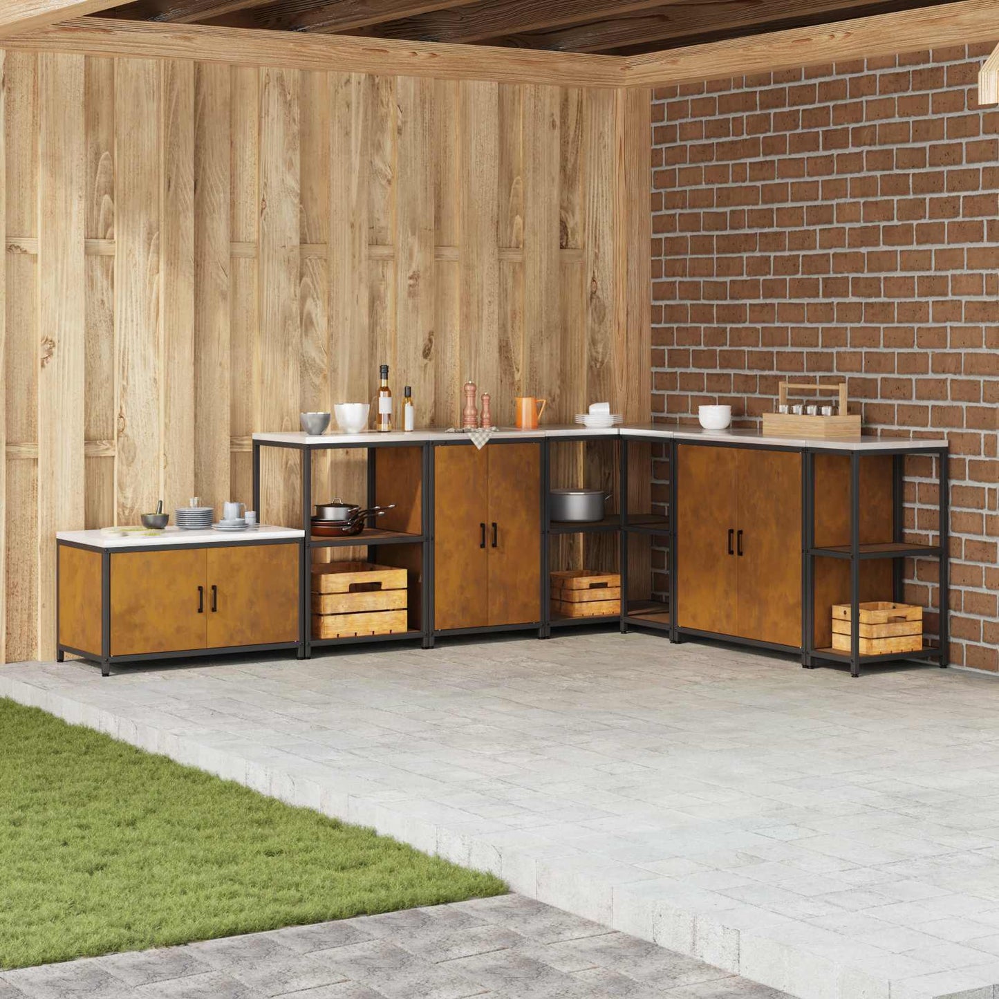 Stoccaggio in cucina HATTEM Ruggine 60 x 50 x 92 cm Acciaio | homemem39