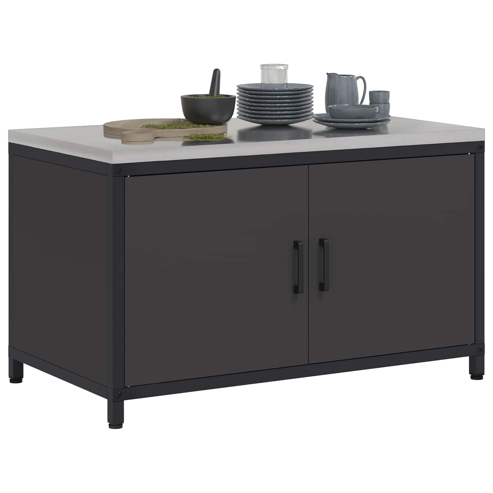 Stoccaggio in cucina HATTEM Nero 90 x 50 x 53 cm Acciaio | homemem39