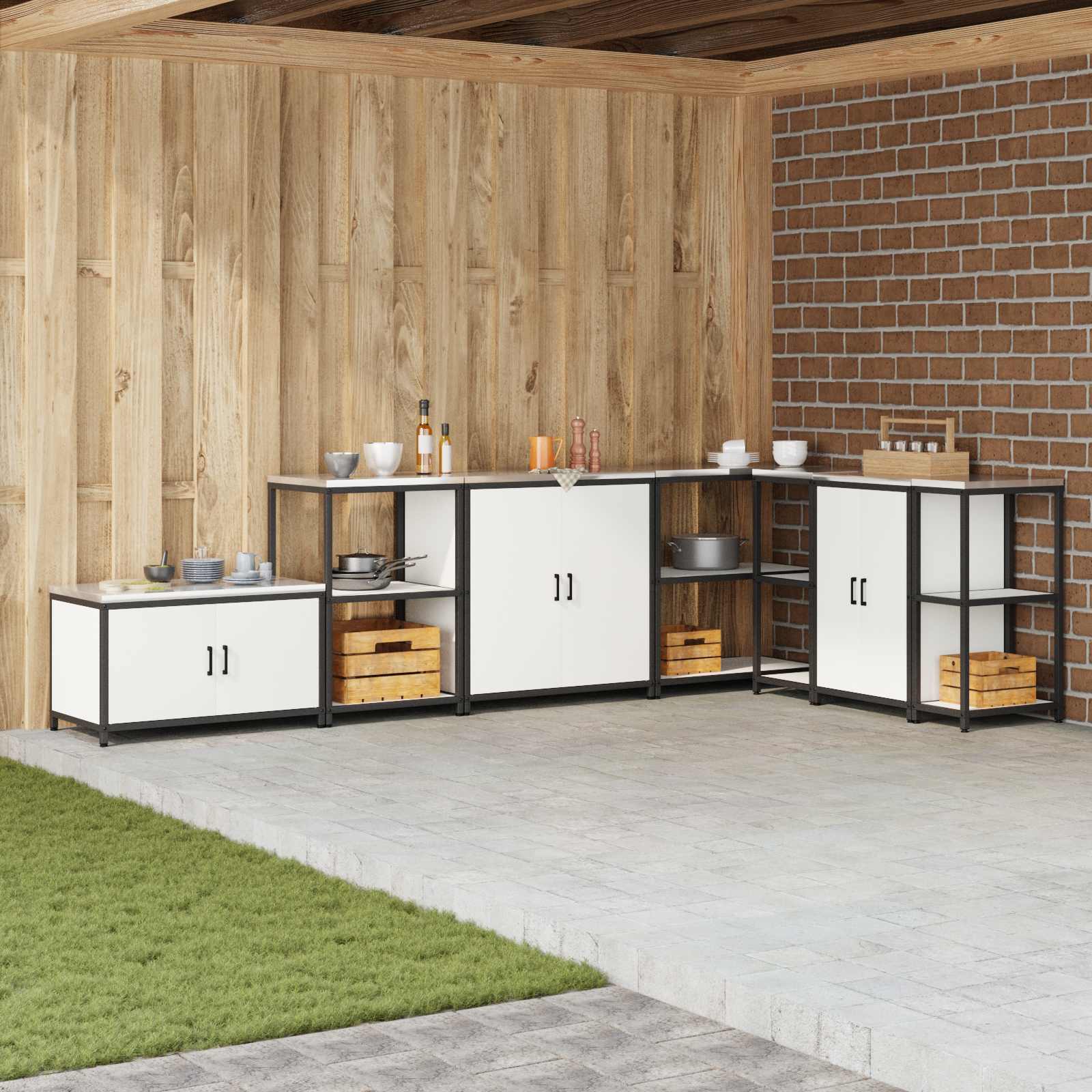 Stoccaggio in cucina HATTEM Bianco 90 x 50 x 53 cm Acciaio | homemem39