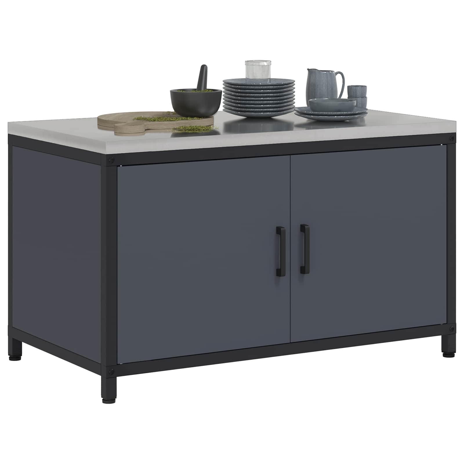 Stoccaggio in cucina HATTEM Antracite 90 x 50 x 53 cm Acciaio | homemem39