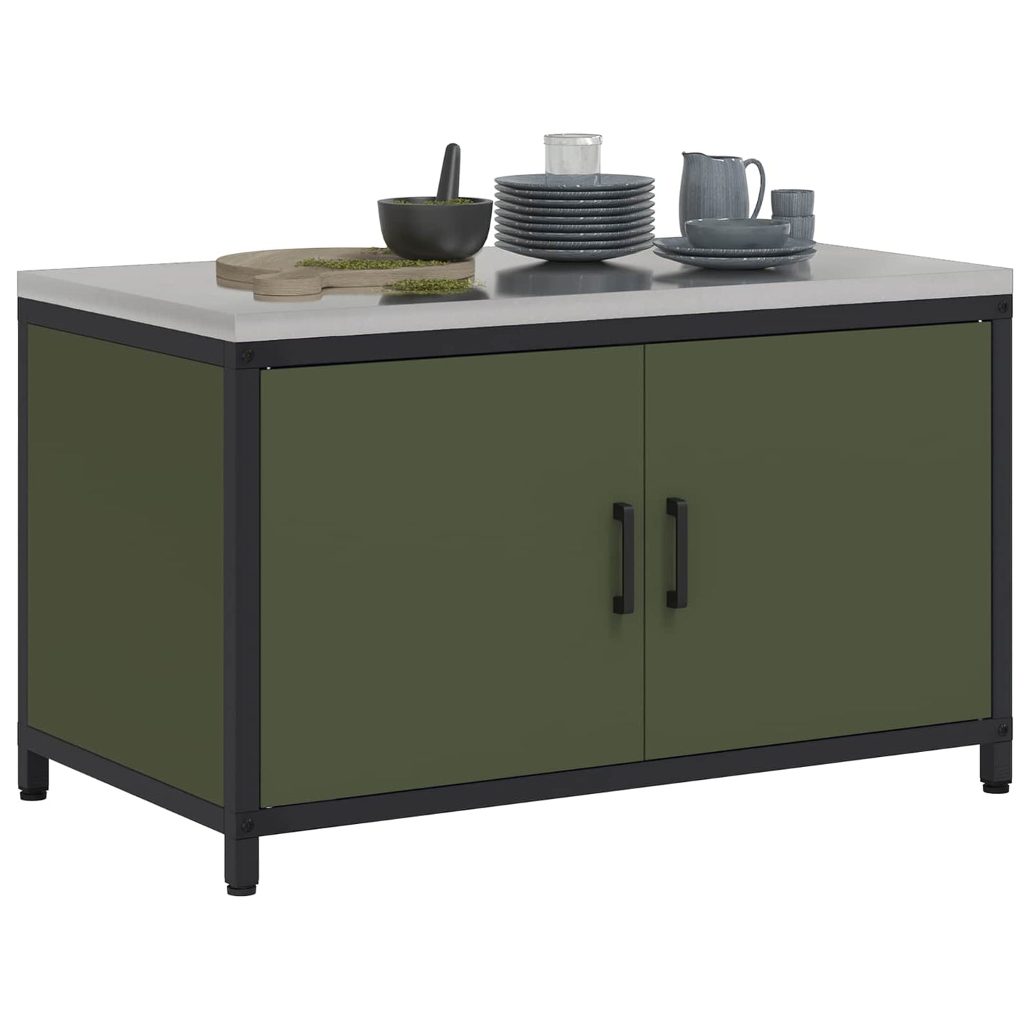 Stoccaggio in cucina HATTEM Verde Oliva 90 x 50 x 53 cm Acciaio | homemem39