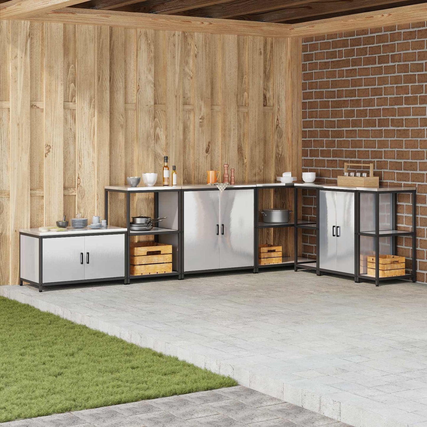 Stoccaggio in cucina HATTEM Argento 90 x 50 x 53 cm Acciaio | homemem39
