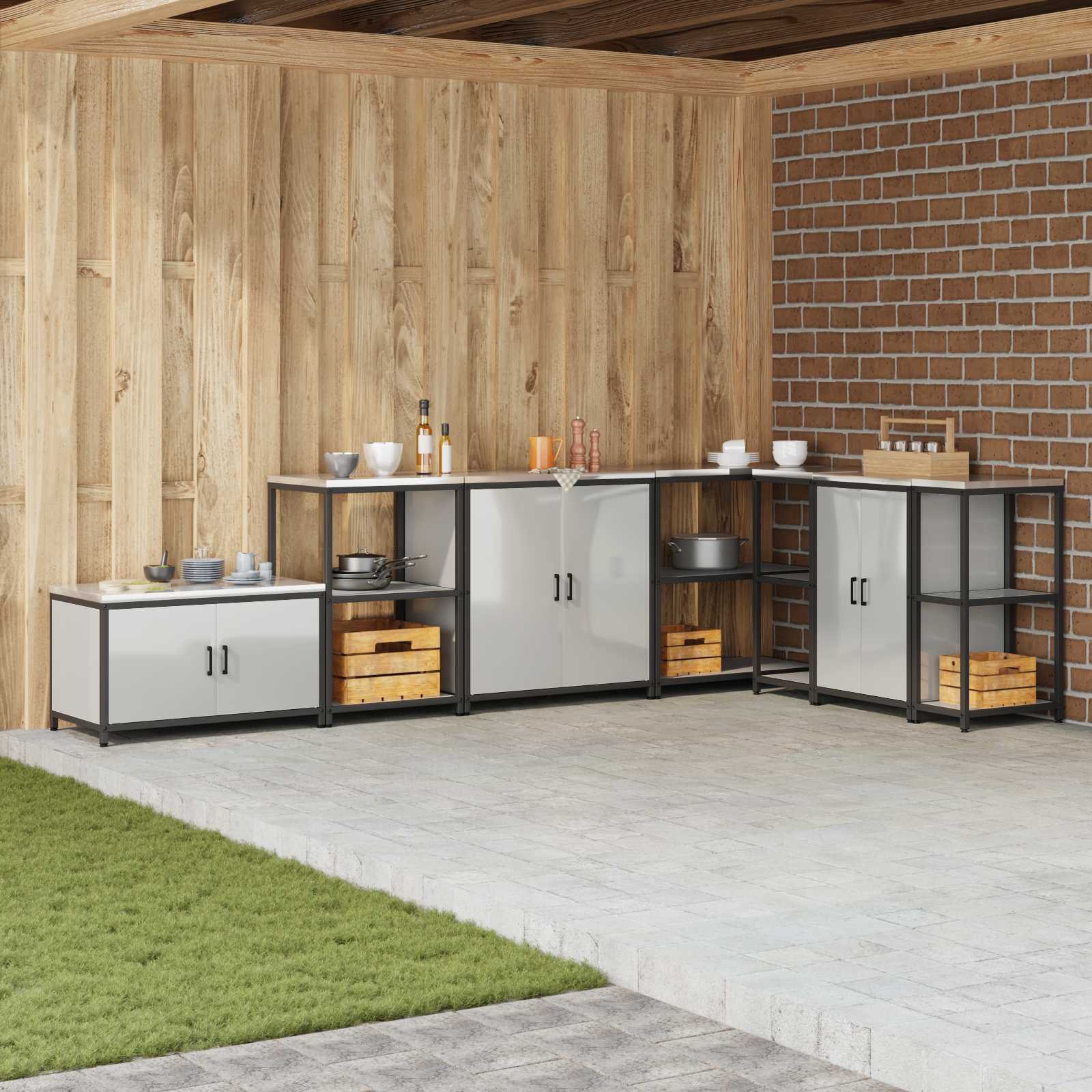 Stoccaggio in cucina HATTEM Argento 90 x 50 x 53 cm Acciaio | homemem39