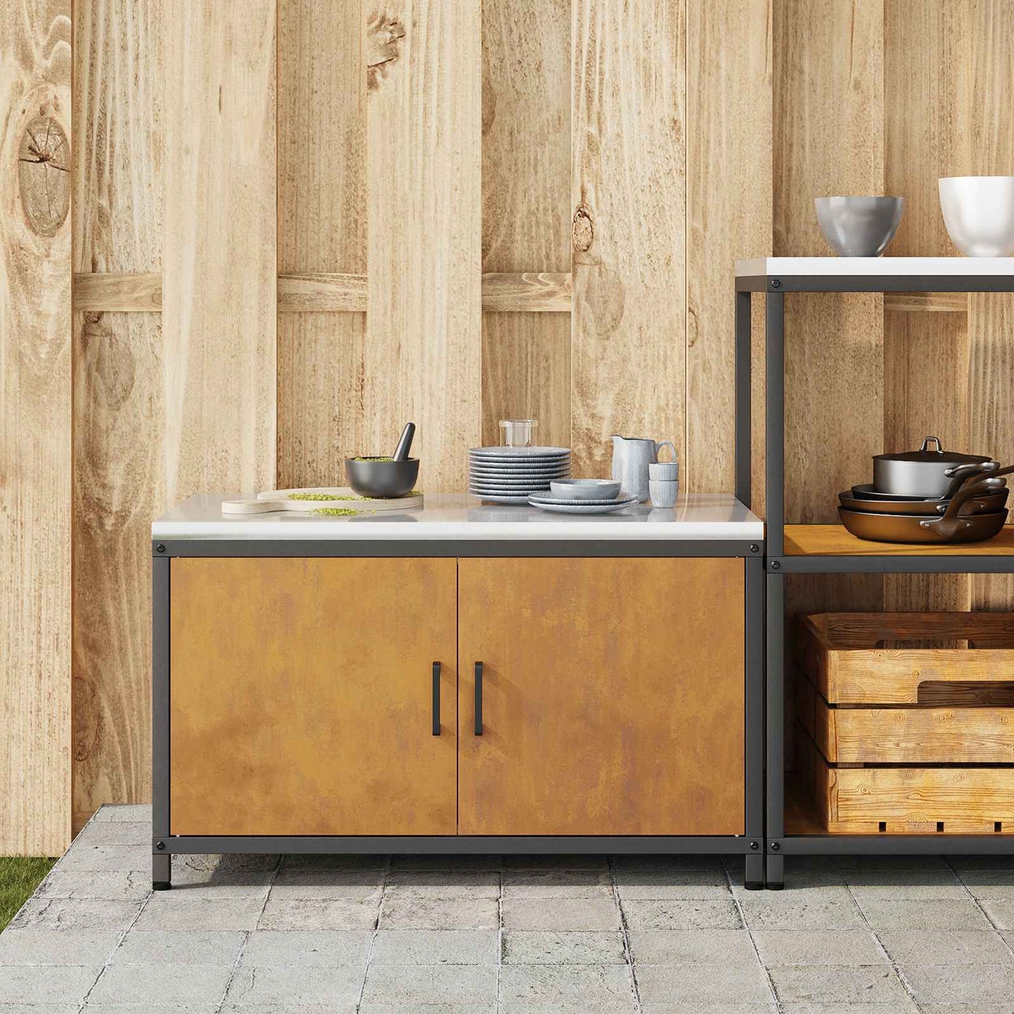Stoccaggio in cucina HATTEM Ruggine 90 x 50 x 53 cm Acciaio | homemem39