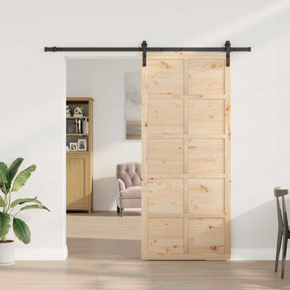 Porta scorrevole Marrone 100 x 208 cm Legno di pino massello