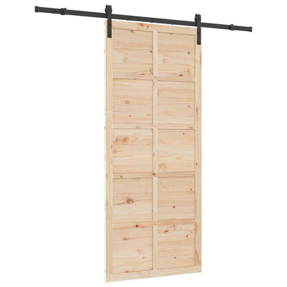 Porta scorrevole Marrone 100 x 208 cm Legno di pino massello