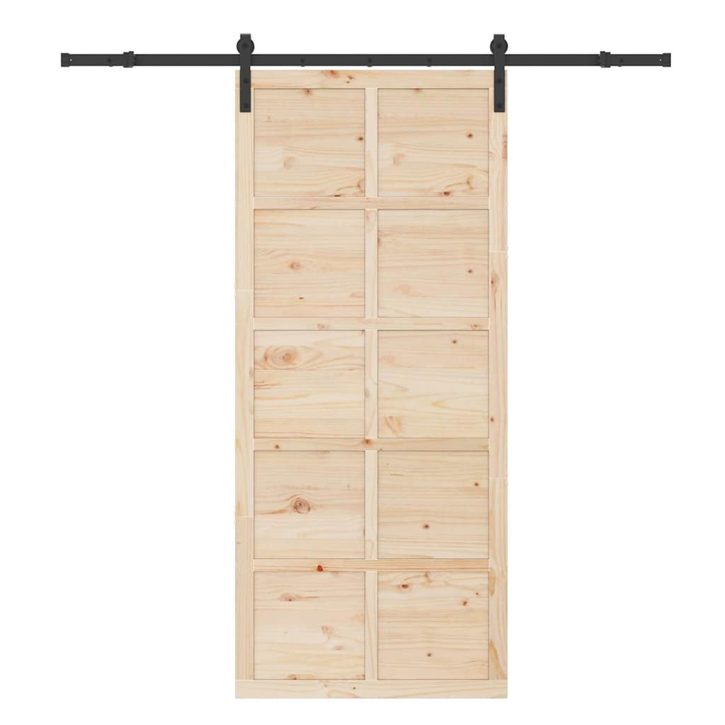 Porta scorrevole Marrone 100 x 208 cm Legno di pino massello