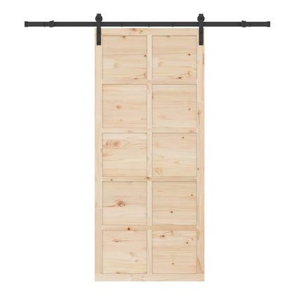 Porta scorrevole Marrone 100 x 208 cm Legno di pino massello