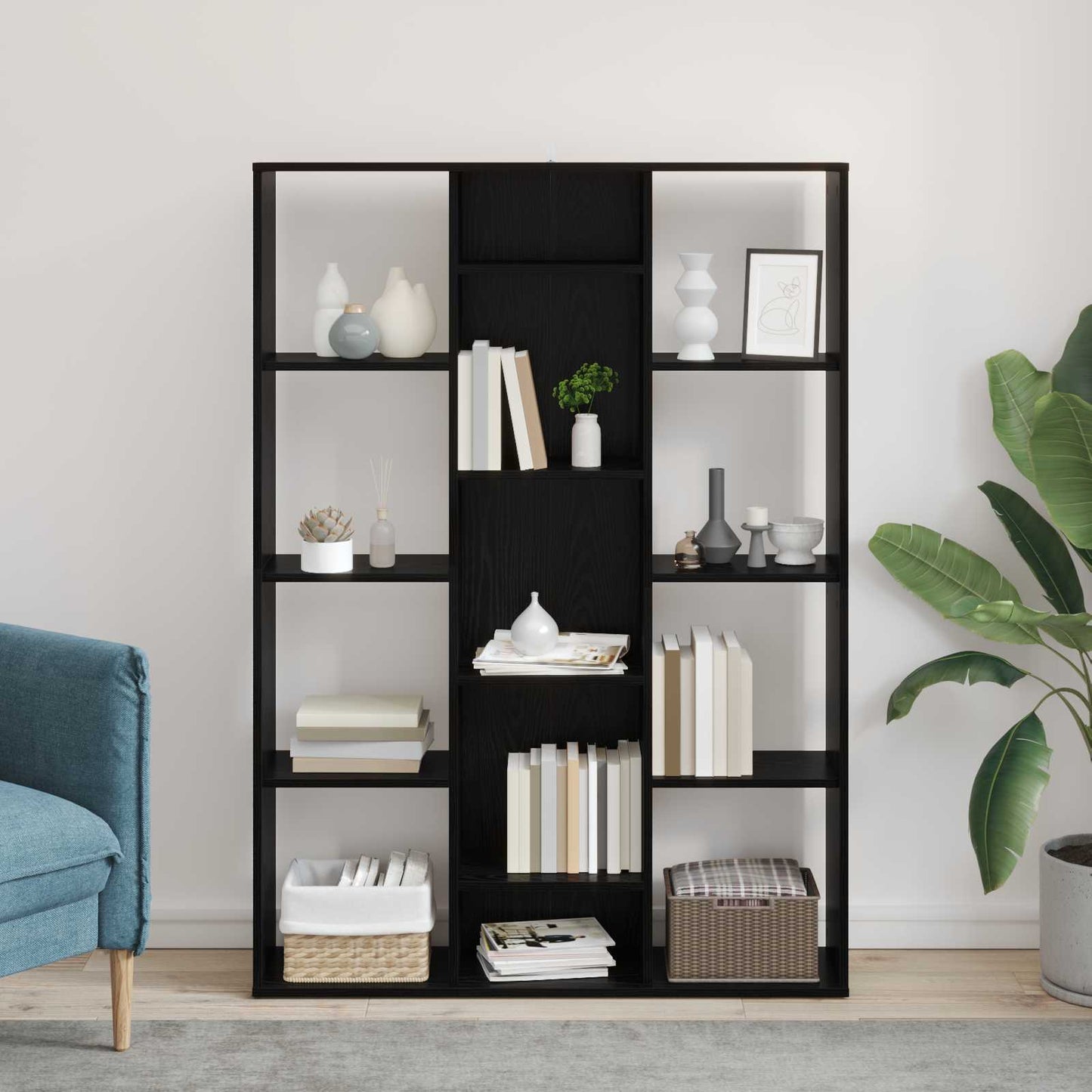 Divider per stanze Rovere Nero 100 x 24 x 140 cm | homemem39