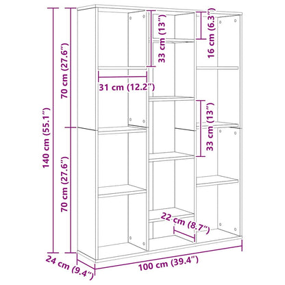 Divider per stanze Rovere nero 100 x 24 x 140 cm