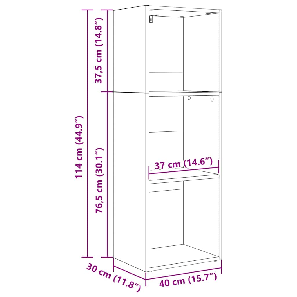 Libreria Rovere Nero 40 x 30 x 114 cm Legno multistrato | homemem39