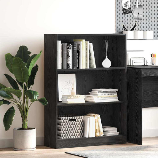 Libreria Rovere nero 80 x 24 x 109 cm Legno multistrato