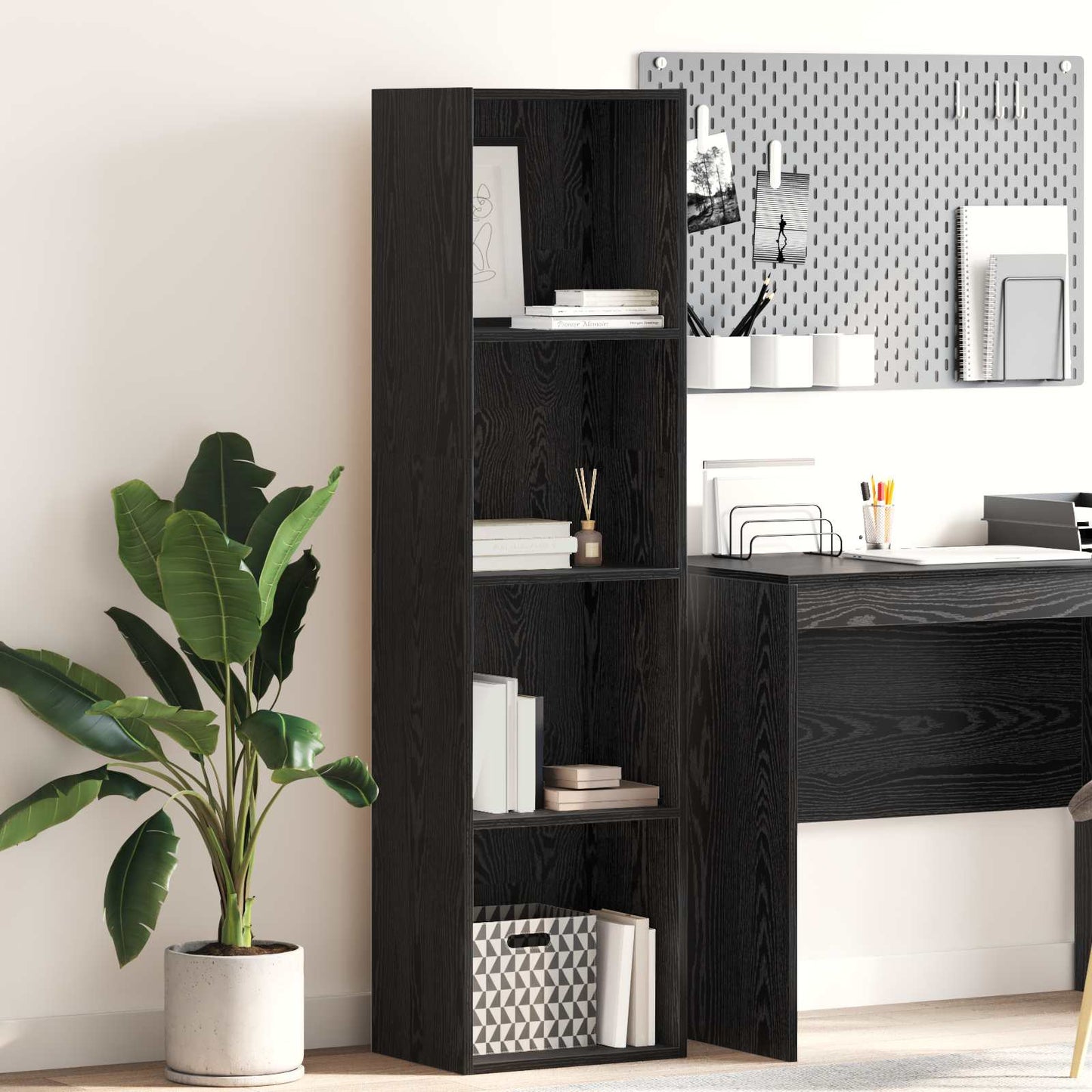 Libreria Rovere Nero 40 x 30 x 152 cm Legno multistrato | homemem39