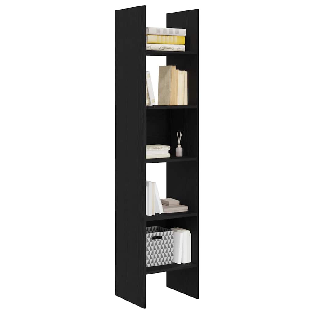 Armadio per Libri Rovere Nero 40 x 35 x 180 cm
