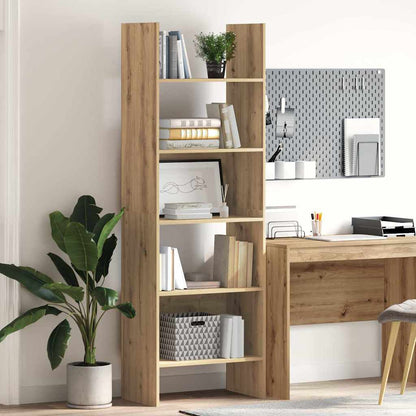 Armadio per Libri 5 livelli 60 x 35 x 180 cm Rovere artigianale
