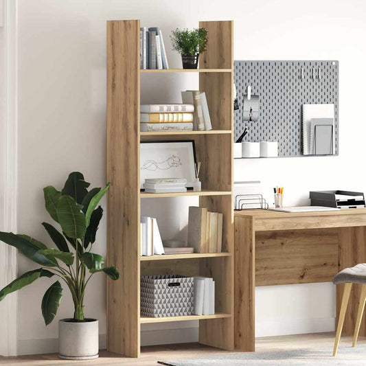 Armadio per Libri 5 livelli 60 x 35 x 180 cm Rovere artigianale