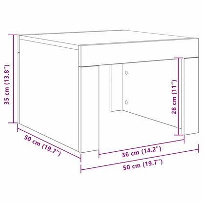 Tavolino da salotto Rovere Nero 50 x 50 x 35 cm | homemem39