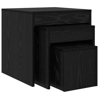 Tavolini da salotto Altro 3 pcs Rovere nero Legno multistrato