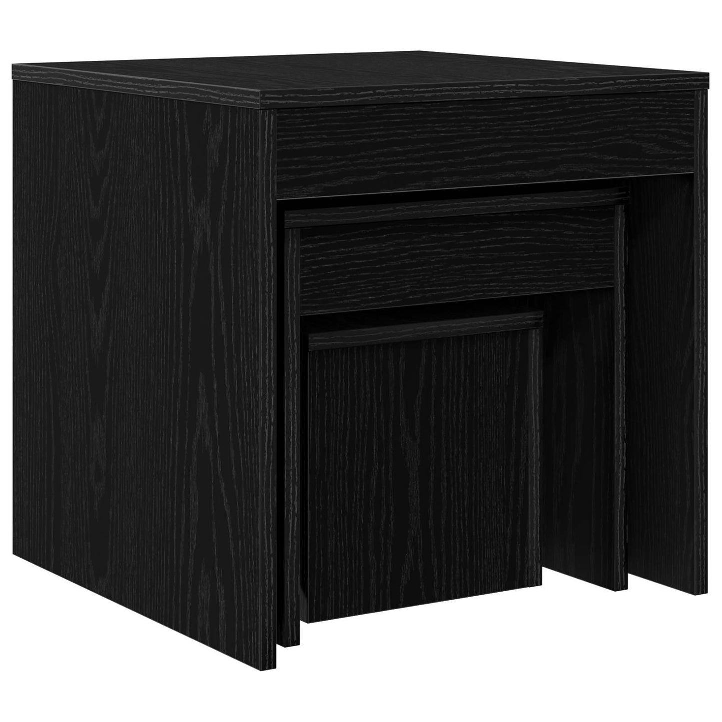 Tavolino da salotto 3 pcs Rovere Nero Legno multistrato