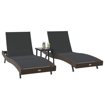 Lettini prendisole 3 pcs Marrone 40 x 40 x 40.5 cm polyrattan