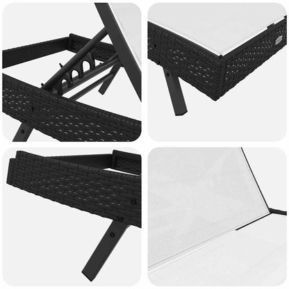 Lettini prendisole 3 pcs Nero e Bianco 40 x 40 x 40.5 cm